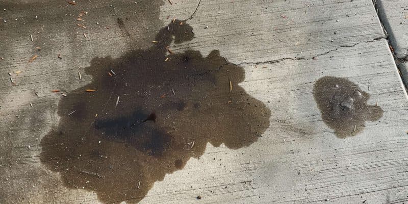 A Closeup on Oil Stain on Concrete