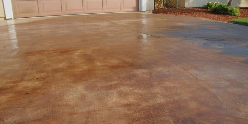 Acid-Washed Stained Concrete Driveway