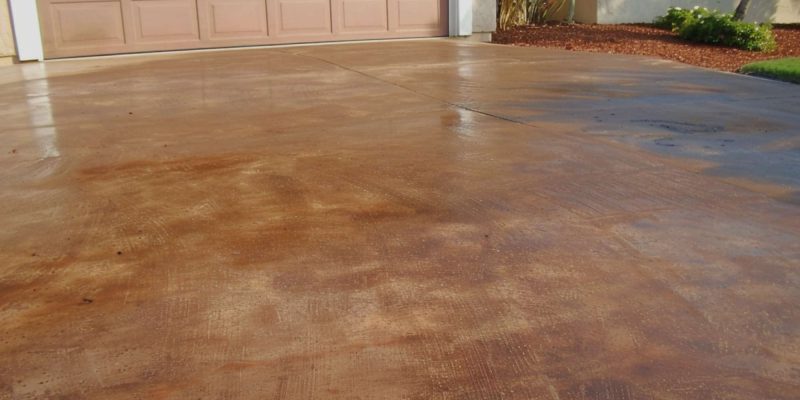 Acid-Washed Stained Concrete Driveway